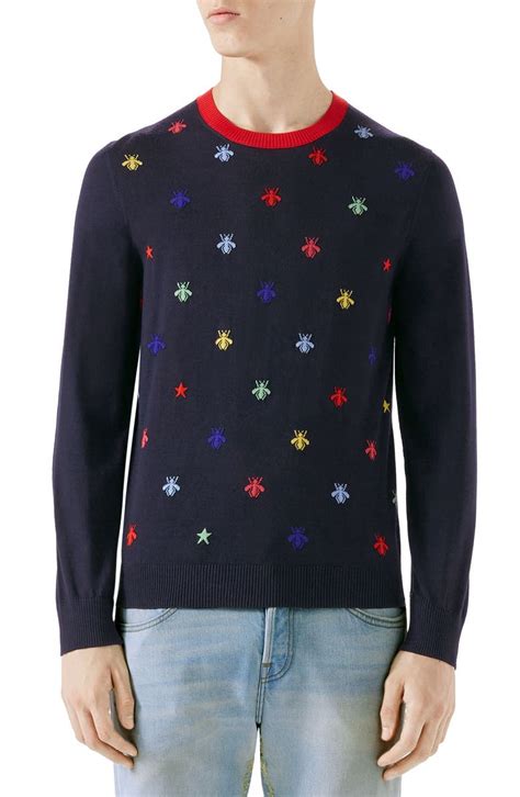 gucci replica sweater|Gucci bee embroidered sweater.